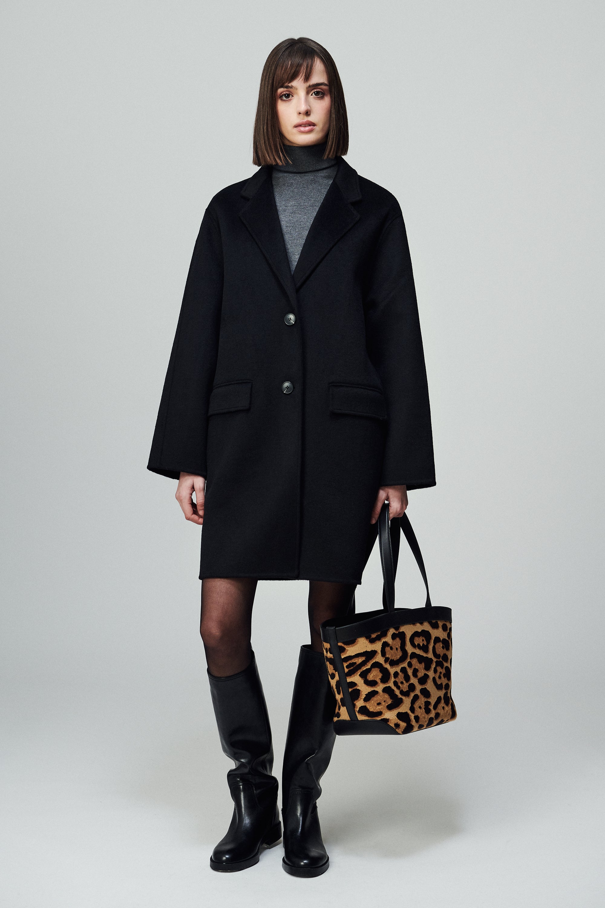 Oxford Single Breasted Coat Noir
