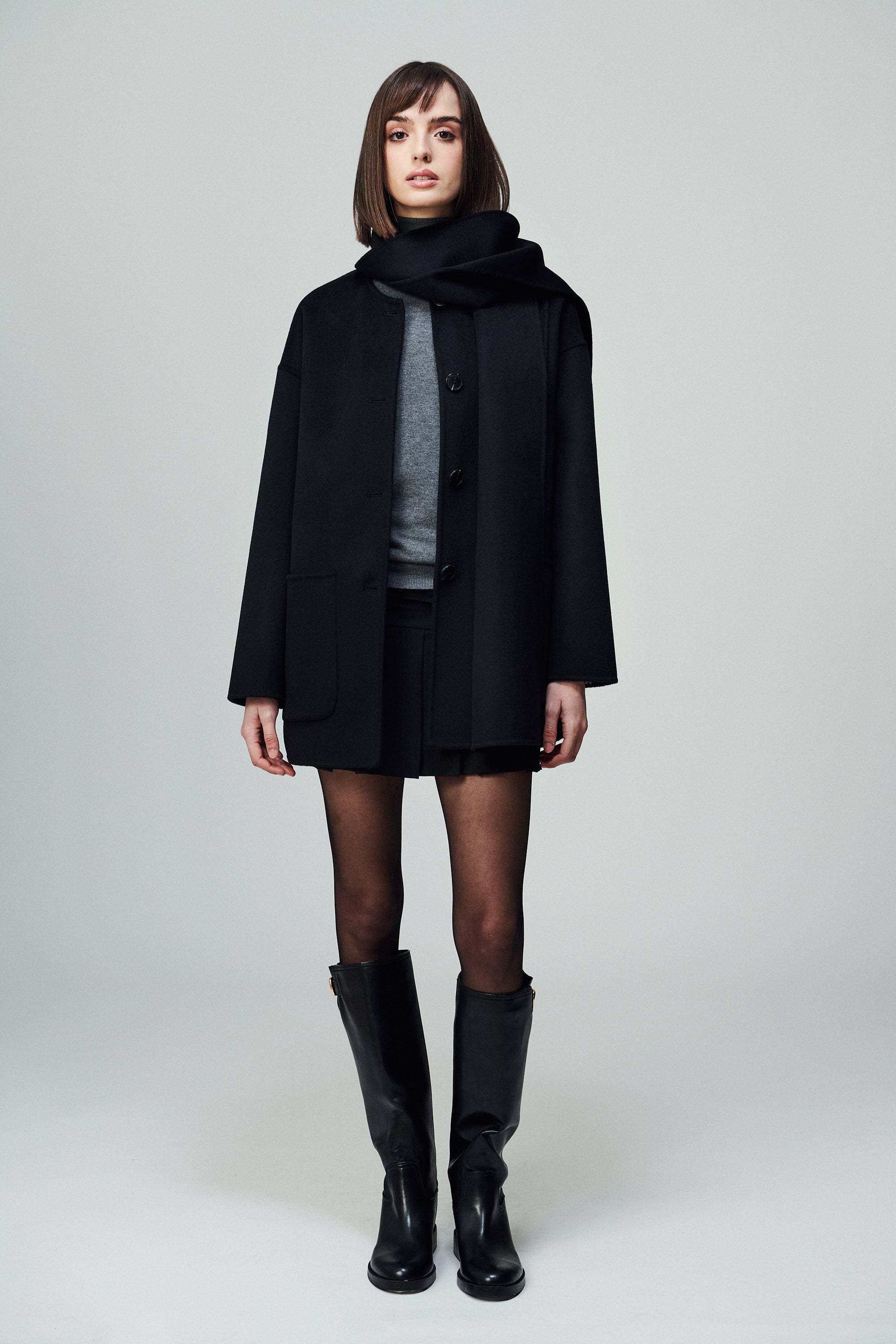 Antwerp Scarf Coat Noir
