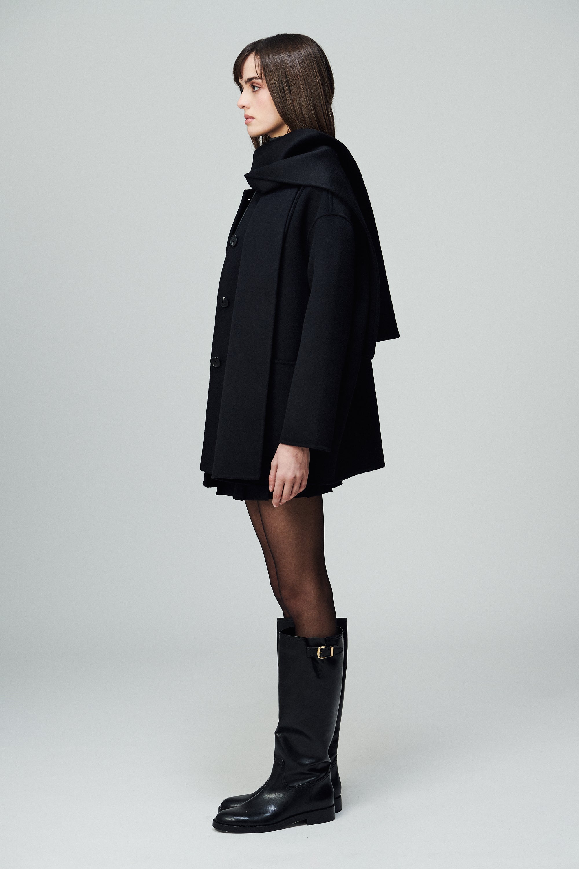 Antwerp Scarf Coat Noir