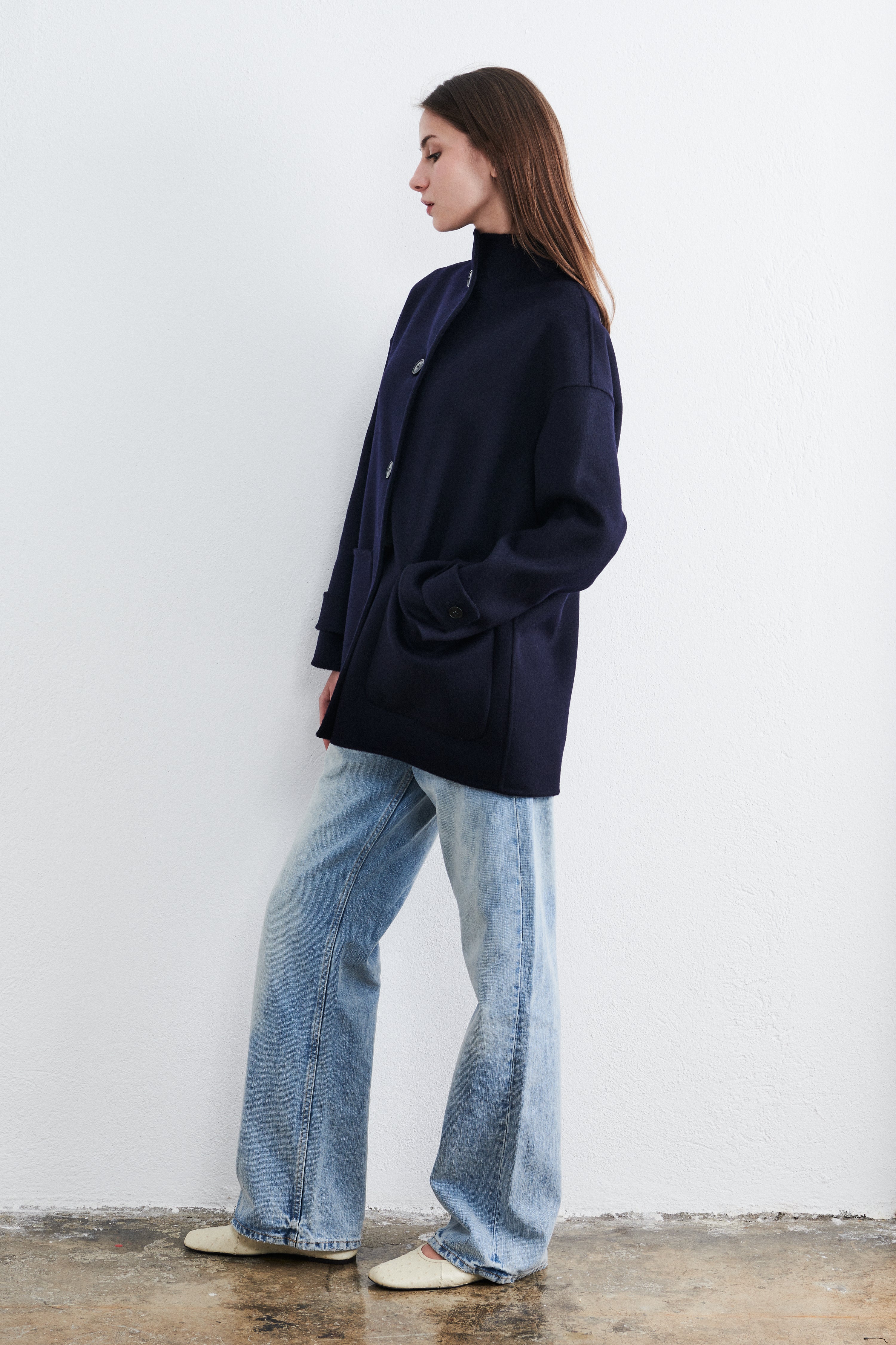 Shanghai Midi Coat Midnight