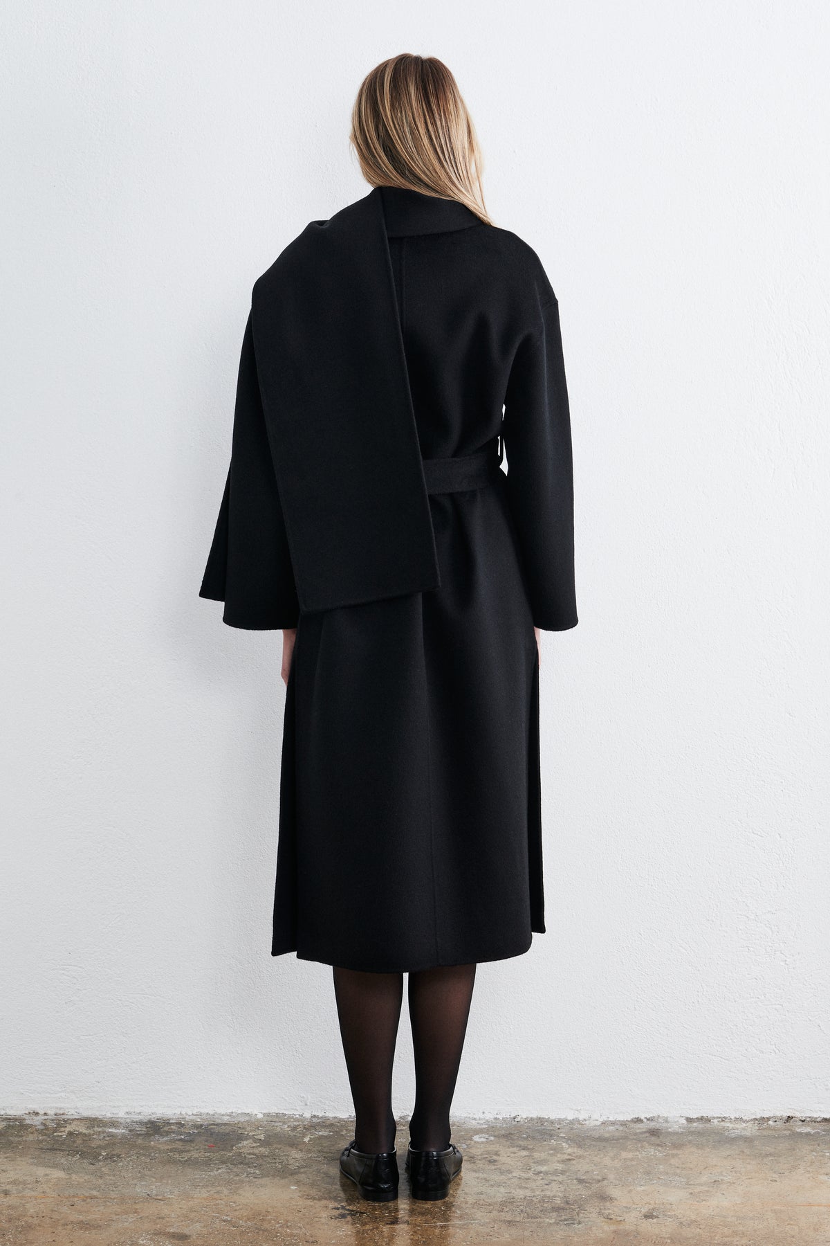 Bruxelles Long Scarf Coat Noir
