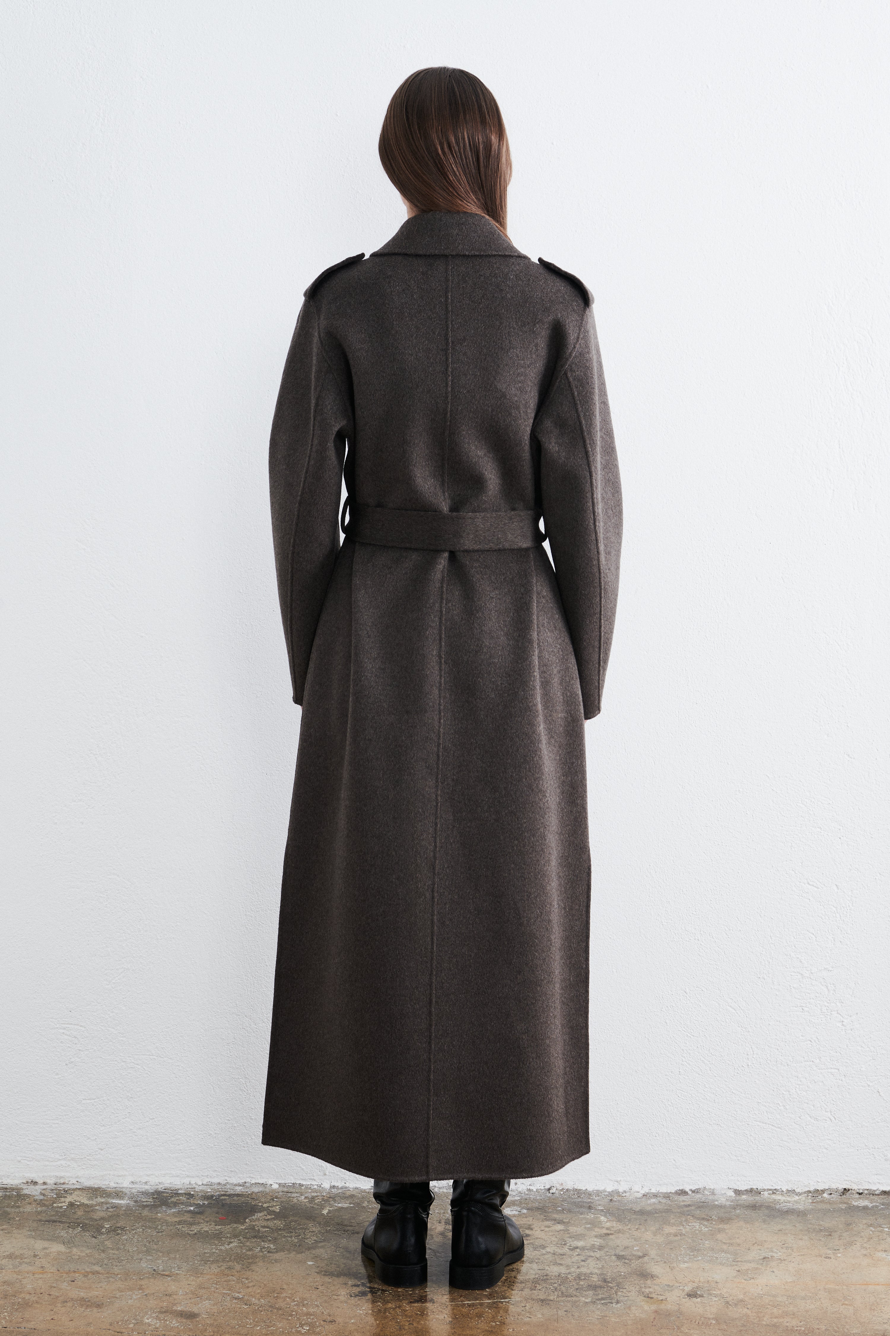 New York Long Trenchcoat Mocha Heather