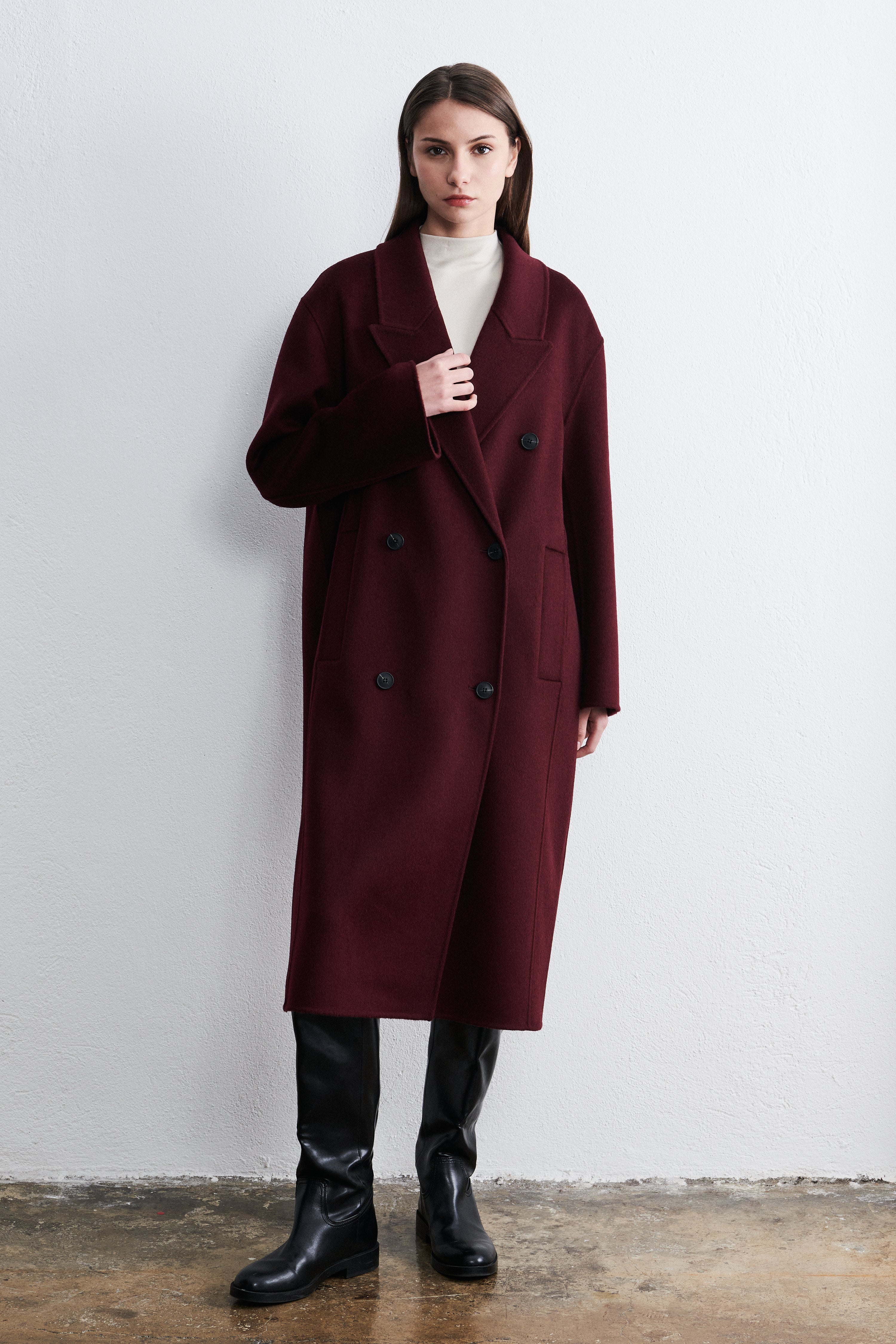 Stockholm Double Breasted Coat Cabernet