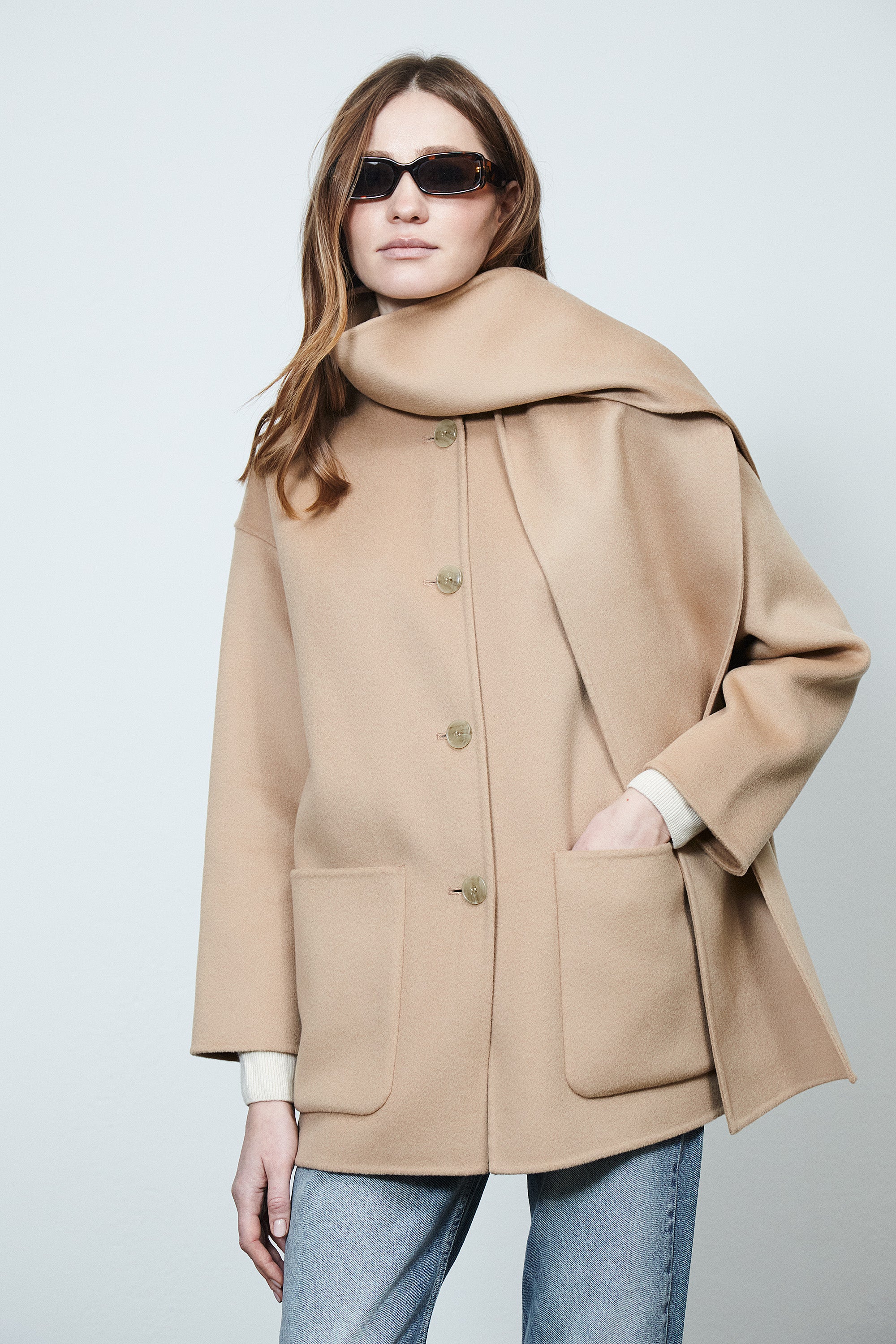 Antwerp Scarf Coat Desert