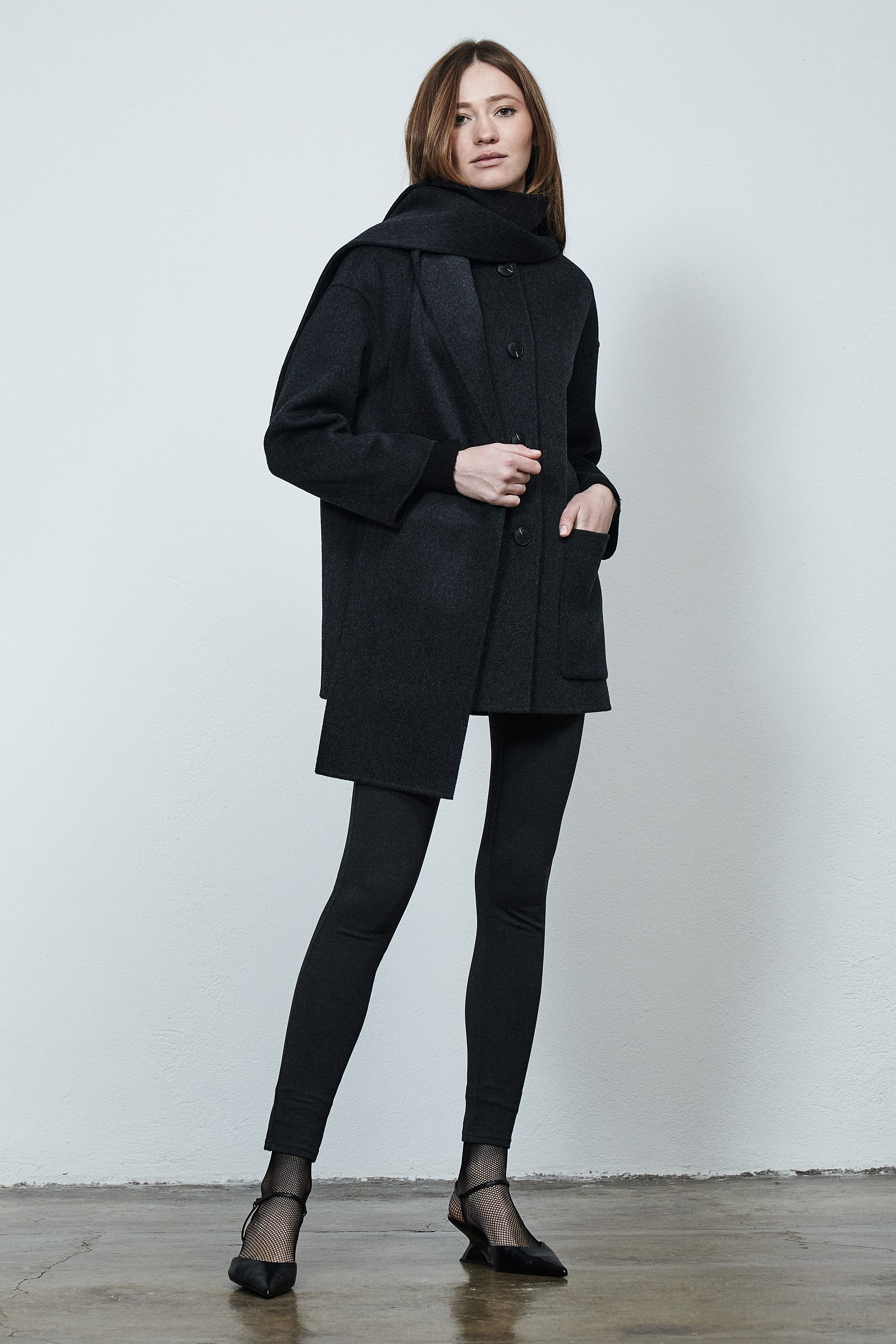 Antwerp Scarf Coat Smoke