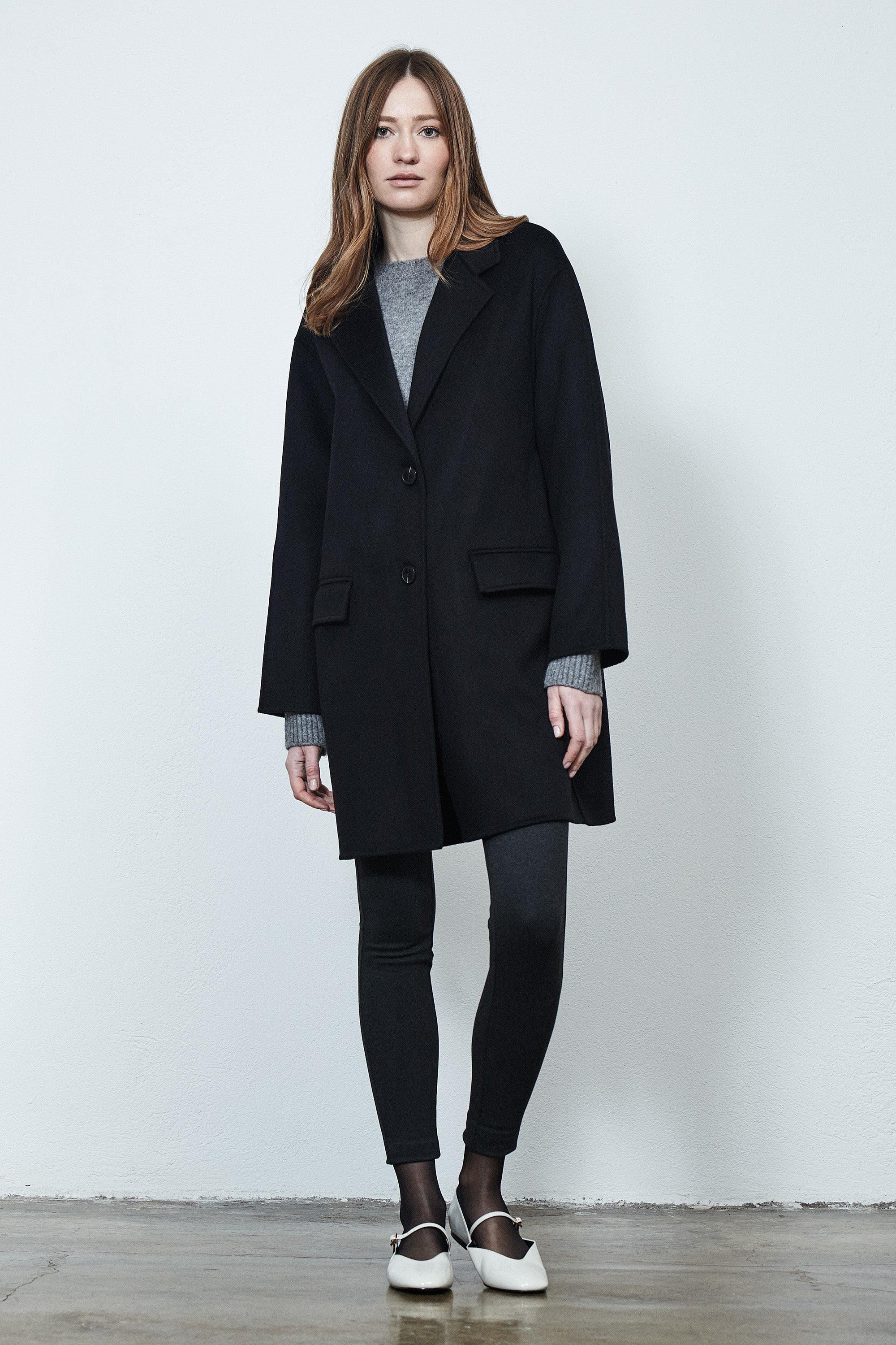 Oxford Single Breasted Coat Noir