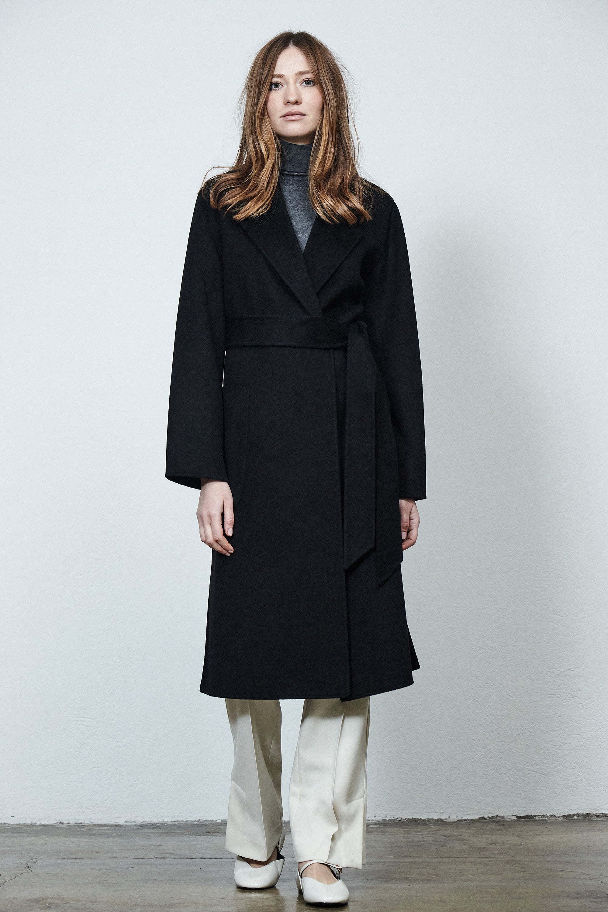 Milan Belted Coat Noir